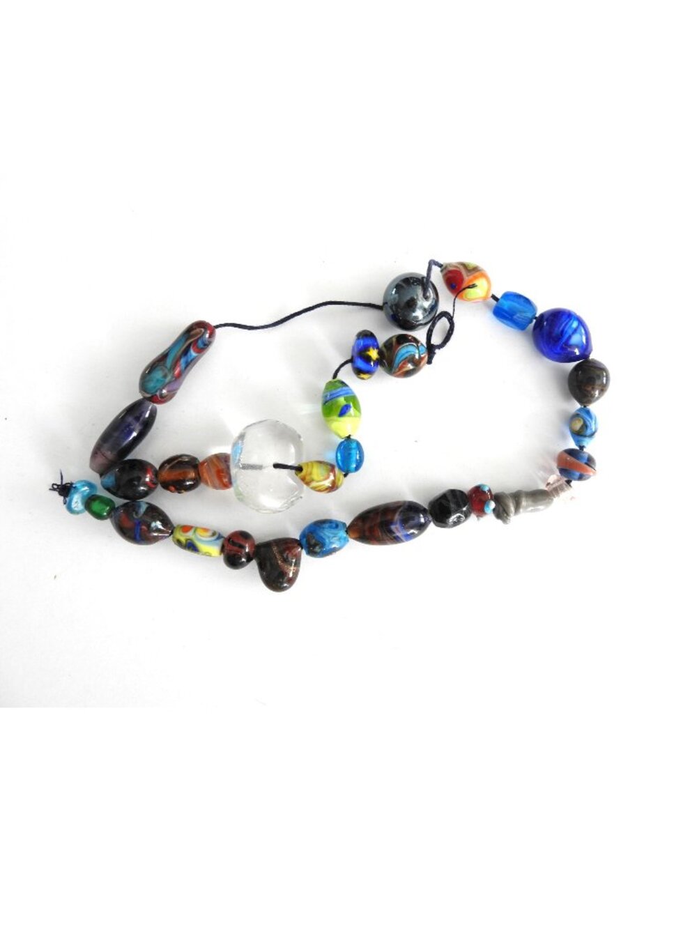 Mary Metzger California Artisan Lampwork Glass Beads Strand Vintage 31 Beads